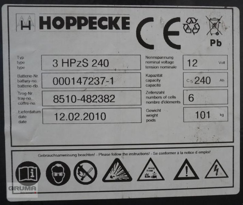 Sonstige Teile du type Hoppecke  24 Volt 3 PzS 240 Ah, Gebrauchtmaschine en Friedberg-Derching (Photo 5)