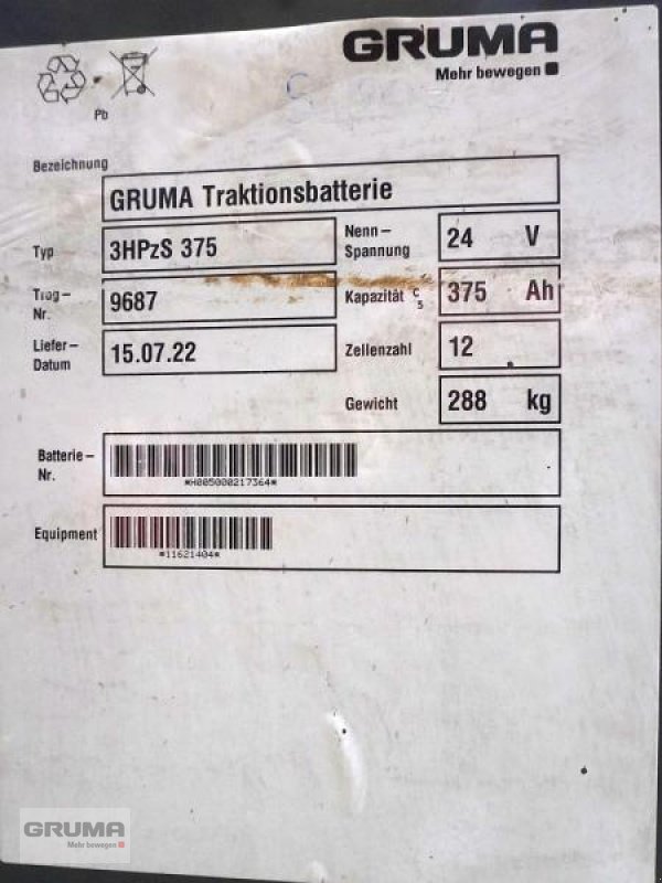 Sonstige Teile a típus Hoppecke  24 Volt 3 PzS 375 Ah, Gebrauchtmaschine ekkor: Friedberg-Derching (Kép 5)