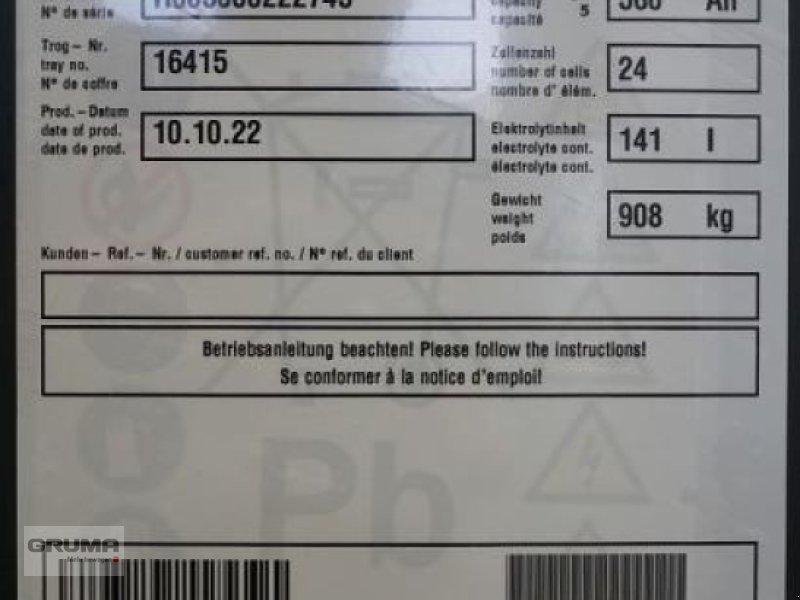 Sonstige Teile tip Hoppecke  48 Volt 4 PzS 560 Ah, Gebrauchtmaschine in Friedberg-Derching (Poză 1)