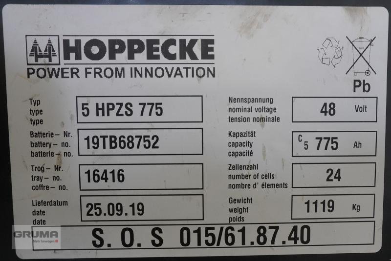 Sonstige Teile a típus Hoppecke  48 Volt 5 PzS 775 Ah, Gebrauchtmaschine ekkor: Friedberg-Derching (Kép 5)