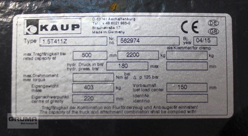 Sonstige Teile typu Kaup 1,5T411Z, Gebrauchtmaschine v Friedberg-Derching (Obrázek 4)