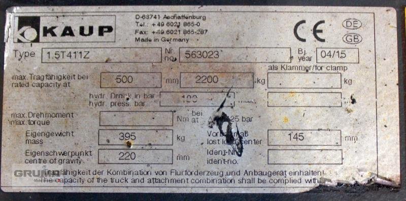 Sonstige Teile типа Kaup 1,5T411Z, Gebrauchtmaschine в Friedberg-Derching (Фотография 4)