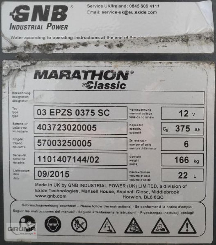 Sonstige Teile Türe ait Sonstige 24 Volt 3 PzS 375 Ah, Gebrauchtmaschine içinde Friedberg-Derching (resim 1)