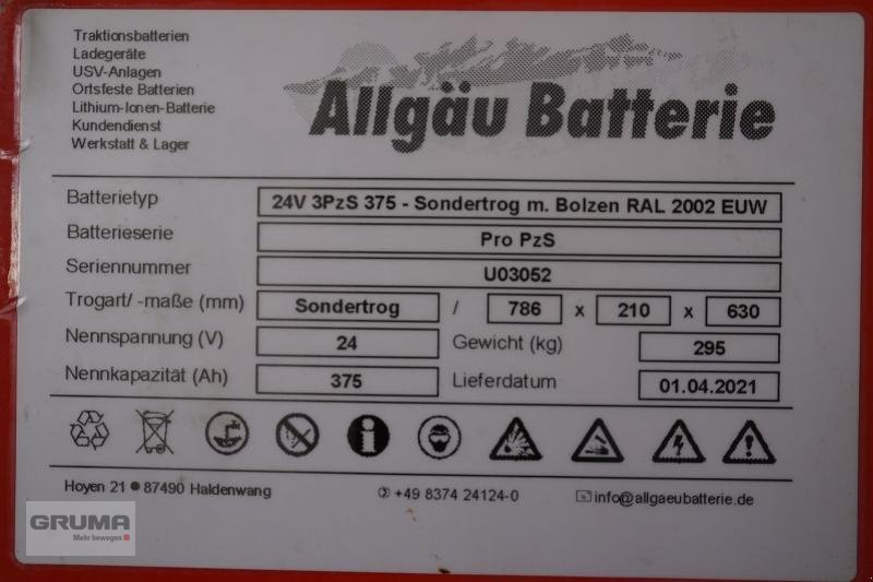 Sonstige Teile typu Sonstige 24 Volt 3 PzS 375 Ah, Gebrauchtmaschine w Friedberg-Derching (Zdjęcie 5)