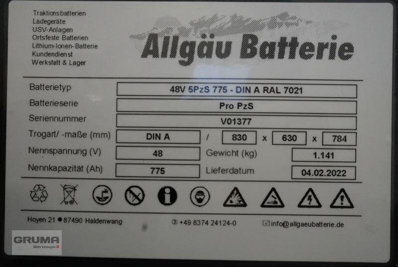 Sonstige Teile του τύπου Sonstige 48 Volt 5 PzS 775 Ah, Gebrauchtmaschine σε Friedberg-Derching (Φωτογραφία 5)