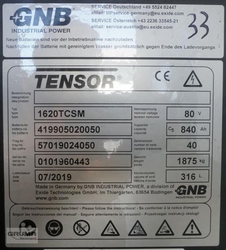 Sonstige Teile Türe ait Sonstige 80 Volt 5 TCSM 840 Ah, Gebrauchtmaschine içinde Friedberg-Derching (resim 6)