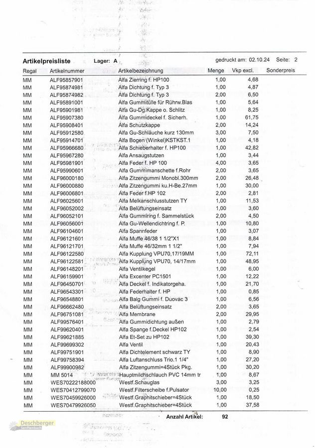 Sonstige Teile του τύπου Sonstige Abverkauf von Melkteile Alfa, Westfalia, Neumaschine σε Senftenbach (Φωτογραφία 3)