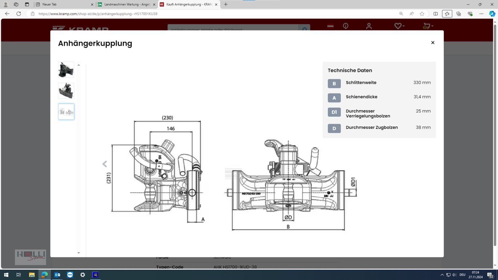 Sonstige Traktorteile del tipo Sauermann Ahnängekupplung   NEU !!, Neumaschine In Niederneukirchen (Immagine 2)