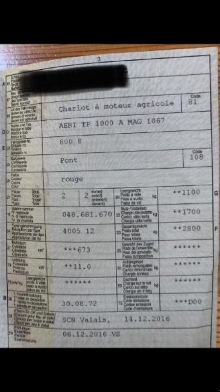 Sonstige Transporttechnik des Typs Aebi Tp 1000, Gebrauchtmaschine in Sierre (Bild 8)