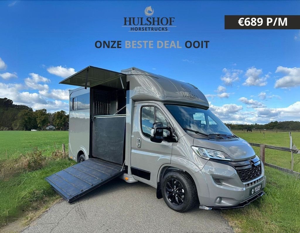 Sonstige Transporttechnik Türe ait Citroen Jumper 2-paards paardenvrachtwagen XXL Black Line edition DEMO!, Gebrauchtmaschine içinde KOOTWIJKERBROEK (resim 1)