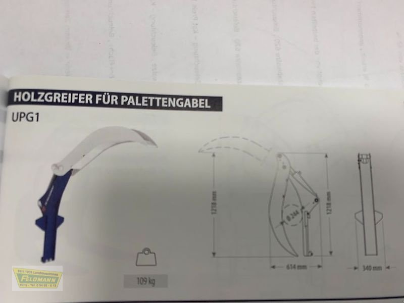 Sonstiger Baggerzubehör от тип Sonstige Obergreifer, Holzzange für Palettengaben hydraulisch, Gebrauchtmaschine в Neuenkirchen-Vinte (Снимка 1)