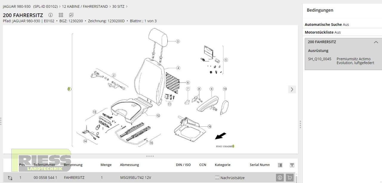 Sonstiges Mähdrescherzubehör a típus CLAAS MSG95EL/742 Fahrersitz Grammer Actimo Evolution 12, Neumaschine ekkor: Homberg/Ohm - Maulbach (Kép 11)