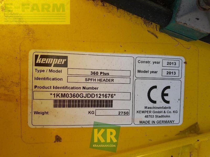 Sonstiges Mähdrescherzubehör van het type Kemper 360 plus #26862, Gebrauchtmaschine in STEENBERGEN