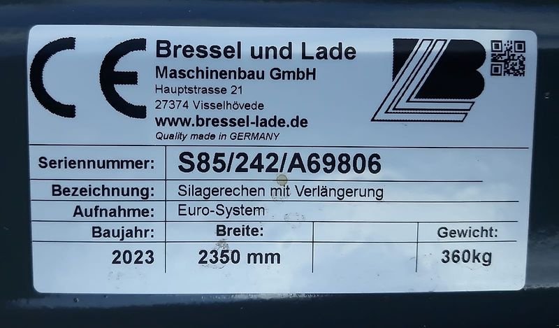 Sonstiges typu Bressel & Lade Silagerechen mit Verlängerung, Neumaschine v Itterbeck (Obrázek 18)