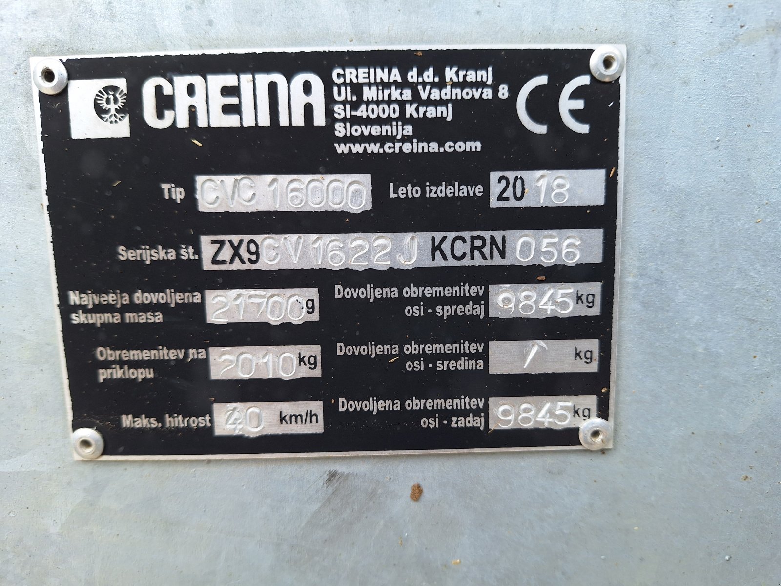 Sonstiges του τύπου Creina CVC 1600 L, Gebrauchtmaschine σε Naklo (Φωτογραφία 10)