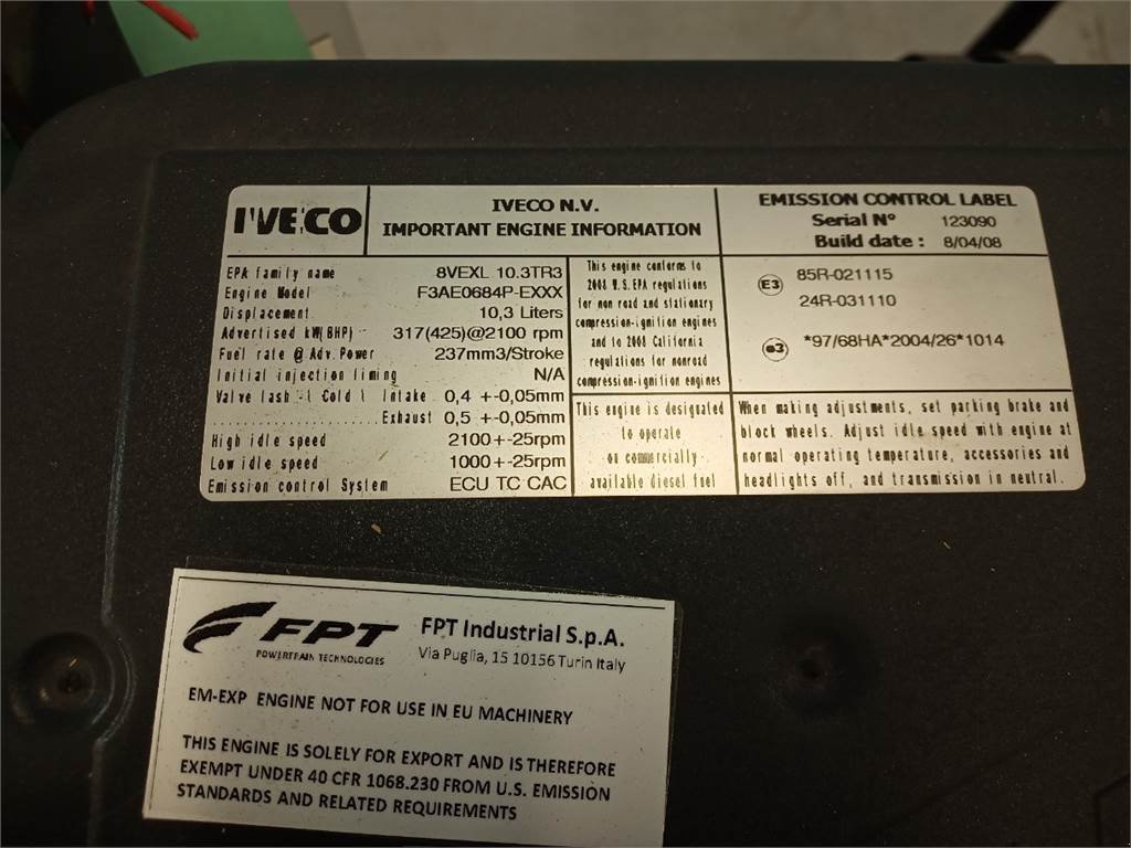 Sonstiges a típus Iveco F3AE0684P E905, Gebrauchtmaschine ekkor: Hemmet (Kép 10)