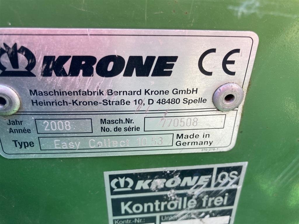 Sonstiges от тип Krone Easycollect 1053, Gebrauchtmaschine в Horsens (Снимка 4)