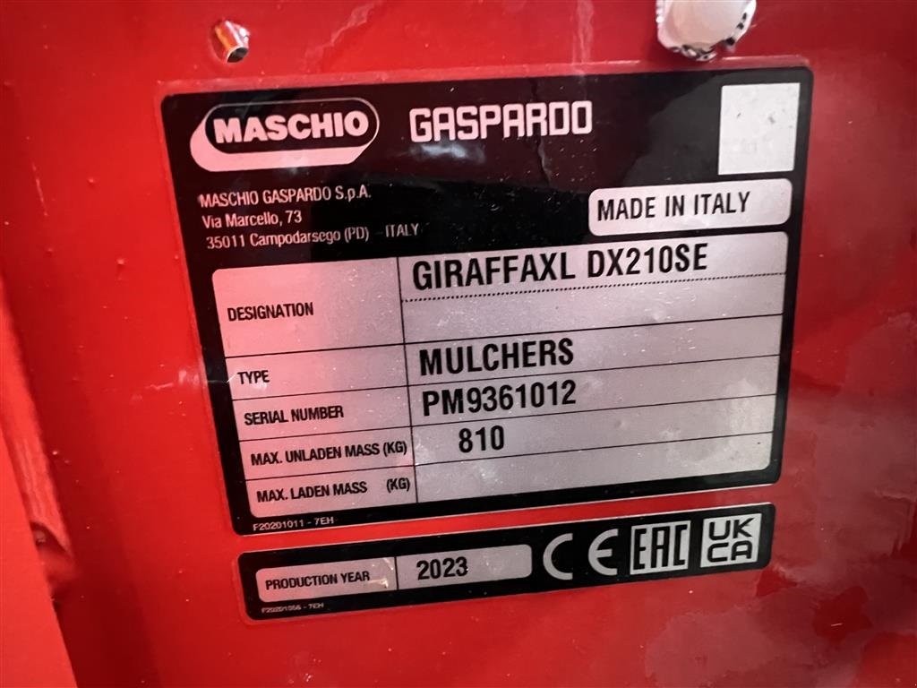 Sonstiges типа Maschio GIRAFFA 210 FABRIKSNY TIL OMGÅENDE LEVERING!, Gebrauchtmaschine в Nørager (Фотография 8)
