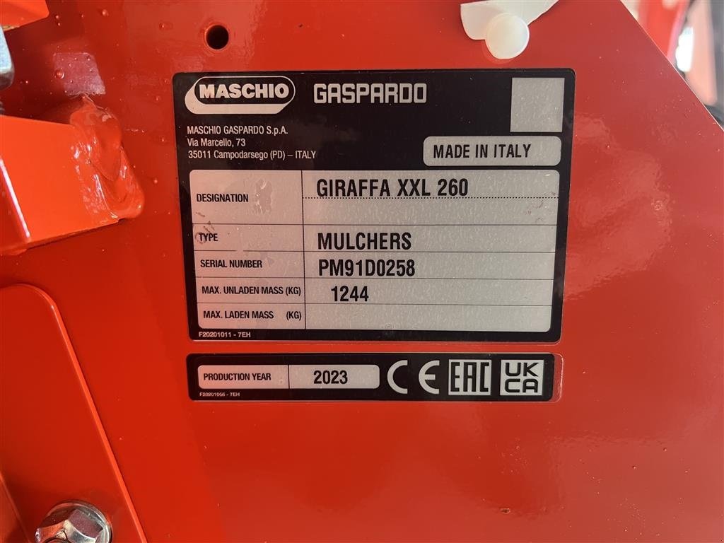 Sonstiges типа Maschio Giraffa XXL 260, Gebrauchtmaschine в Roskilde (Фотография 4)