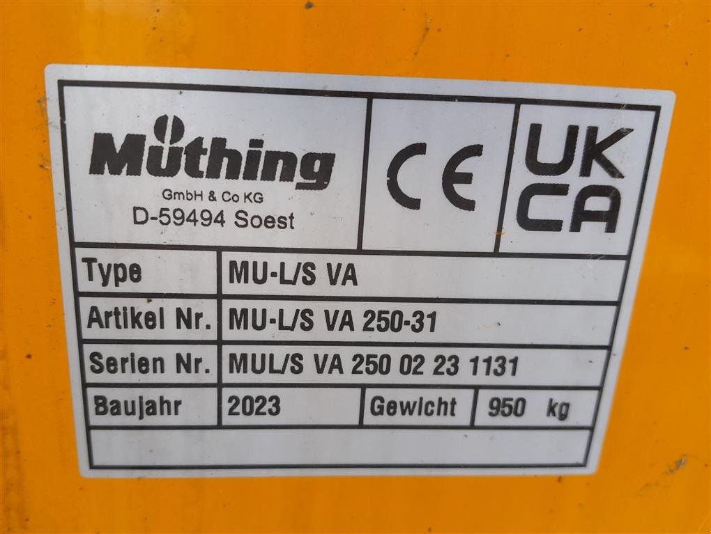 Sonstiges типа Müthing MU-L/S Vario 250-31, Gebrauchtmaschine в Horsens (Фотография 6)