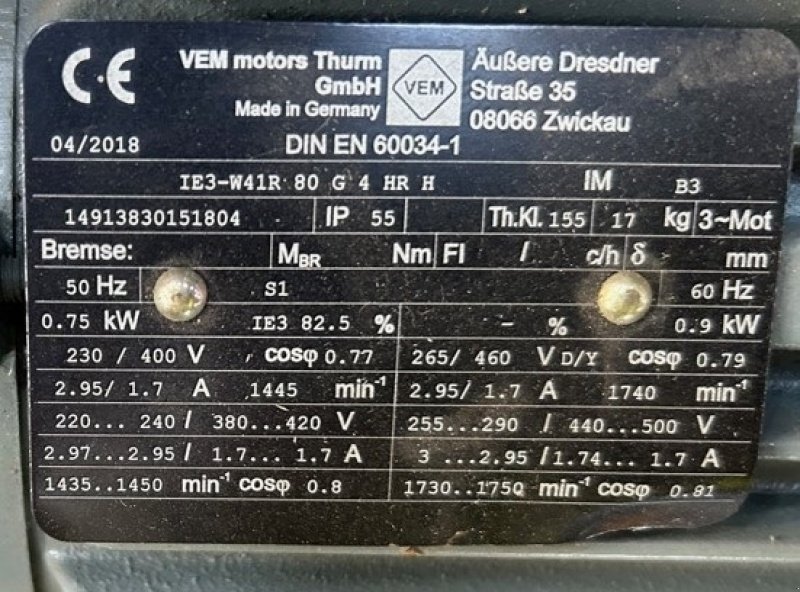 Sonstiges Türe ait Sonstige IE3-W41R 80 G 4 HR H	Ny, Gebrauchtmaschine içinde Egtved (resim 1)