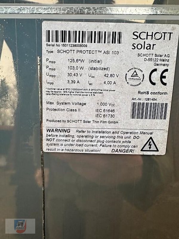 Sonstiges typu Sonstige Schott Solar Module ASI 103 Guter Zustand Balkonkraftwerk, Gebrauchtmaschine w Fitzen (Zdjęcie 2)