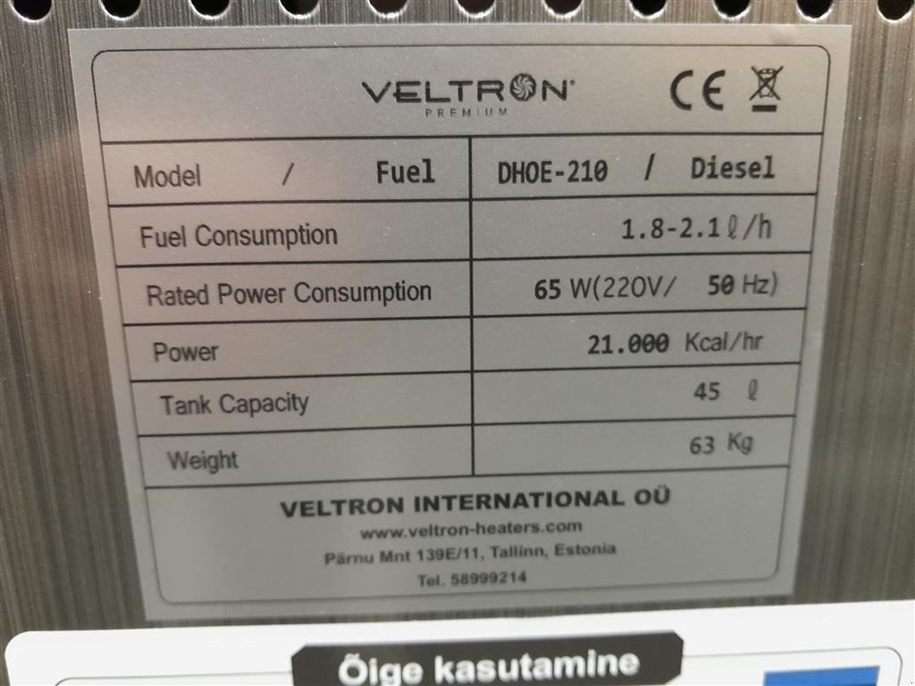 Sonstiges tip Sonstige VeLTRON HEATER, Gebrauchtmaschine in Rødekro (Poză 6)