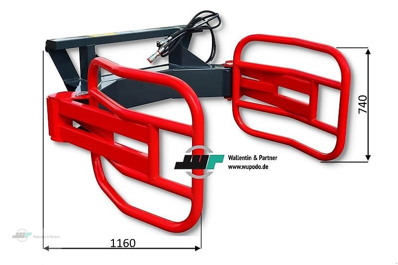 Sonstiges typu Wallentin & Partner Ballenzange für Rundballen Euroaufnahme 1 Zylinder, Neumaschine v Wesenberg (Obrázok 4)