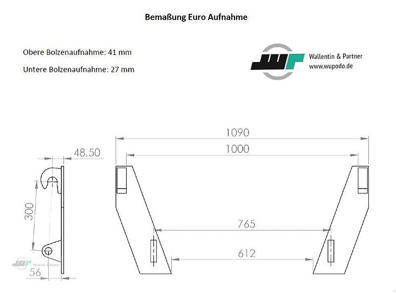 Sonstiges typu Wallentin & Partner Frontladerschaufel 1,7 m Euroaufnahme, Neumaschine v Wesenberg (Obrázek 3)