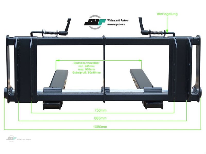 Sonstiges typu Wallentin & Partner Palettengabel 400 kg Mini MX C1, Neumaschine v Wesenberg (Obrázok 1)