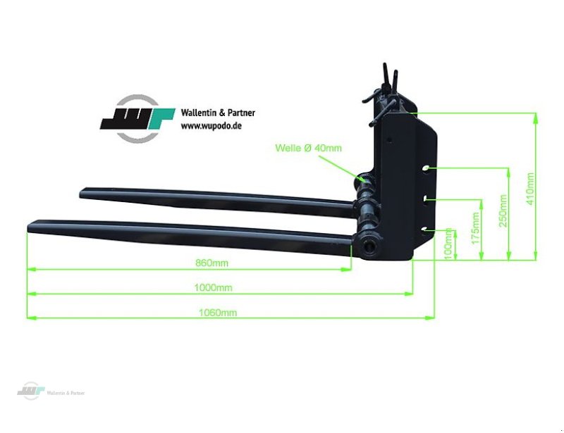 Sonstiges del tipo Wallentin & Partner Palettengabel 400 kg Mini MX C1, Neumaschine en Wesenberg (Imagen 2)