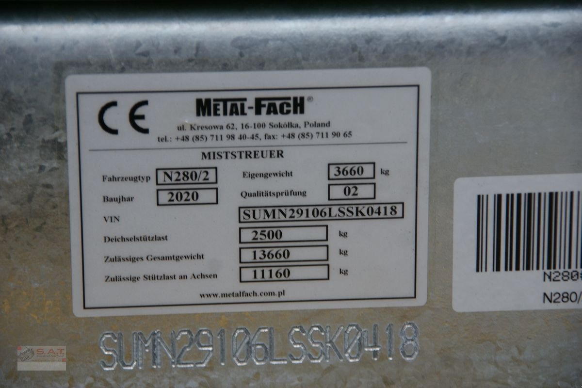 Stalldungstreuer typu Metal-Fach Batalion 280/2-Dungstreuer-NEU, Neumaschine v Eberschwang (Obrázek 16)