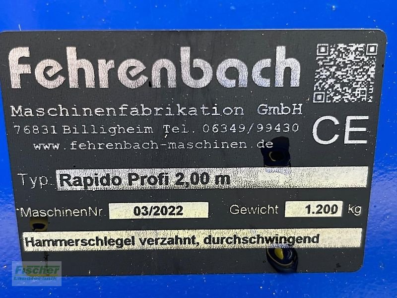 Striegel mit Nachsaateinrichtung типа Fehrenbach  Rapido Profi 2m, Gebrauchtmaschine в Kroppach (Фотография 9)