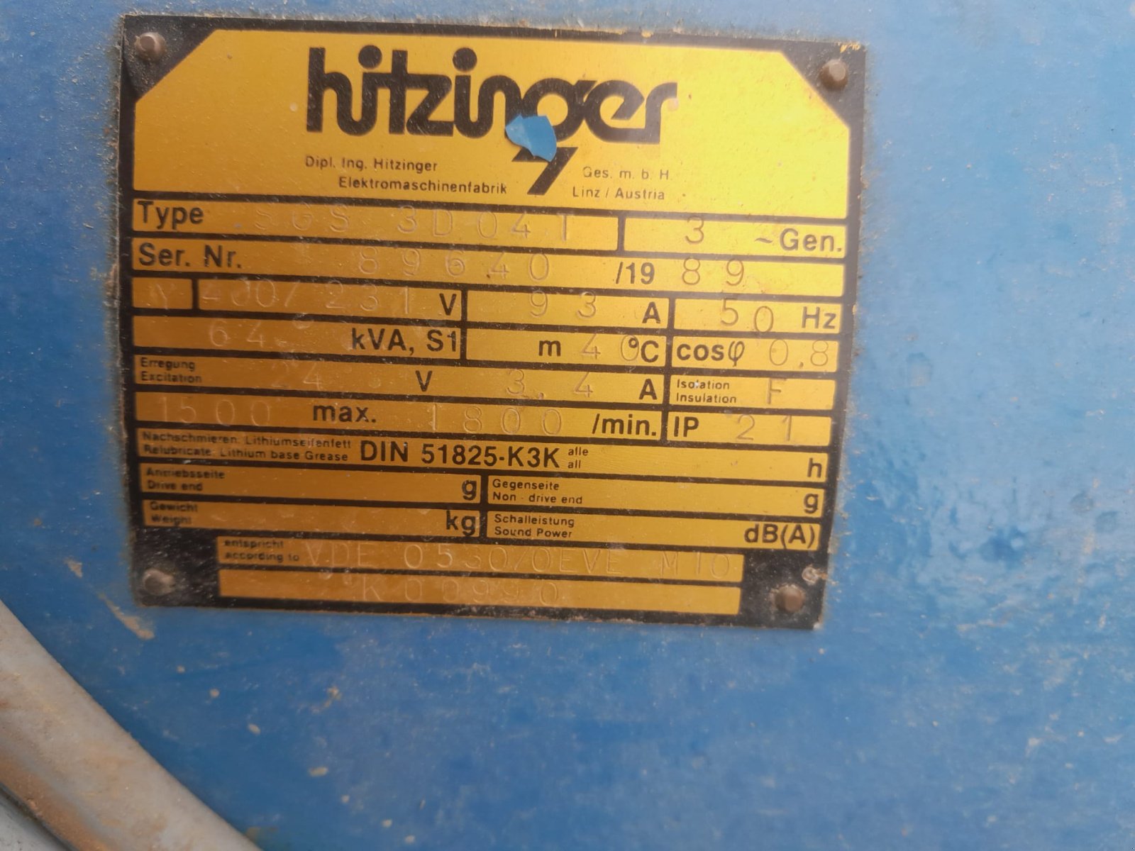 Stromerzeuger tip Hitzinger 64 KVA, Gebrauchtmaschine in Mühlhausen (Poză 3)