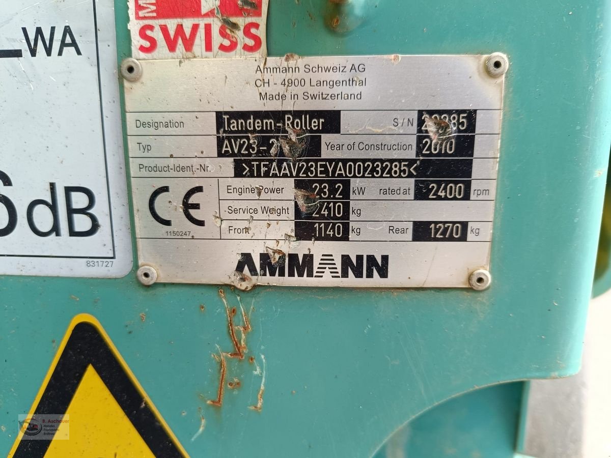 Tandemvibrationswalze типа Ammann AV23-2 Walze, Gebrauchtmaschine в Dimbach (Фотография 11)