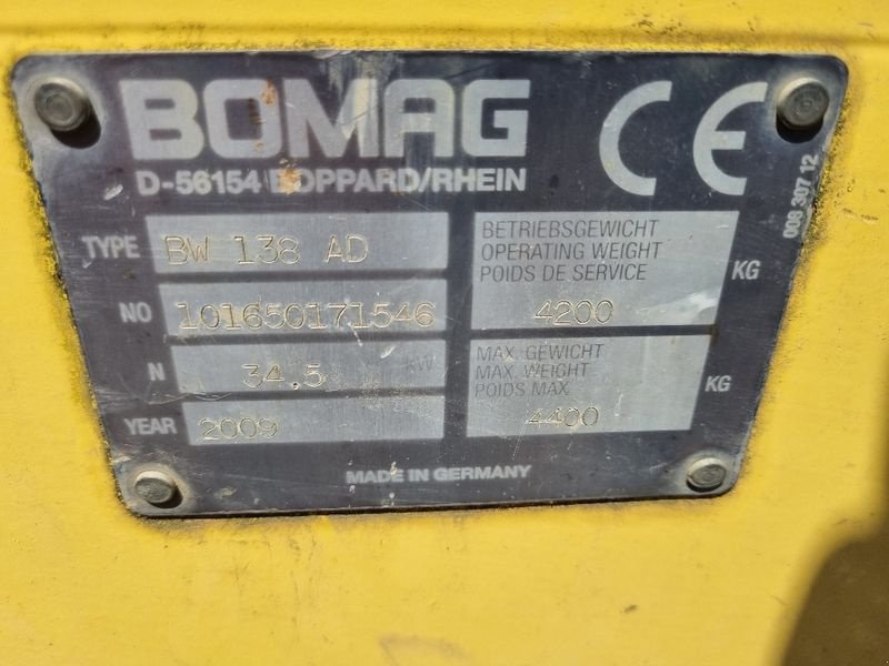 Tandemvibrationswalze of the type Bomag BW138AD, Gebrauchtmaschine in Gabersdorf (Picture 11)