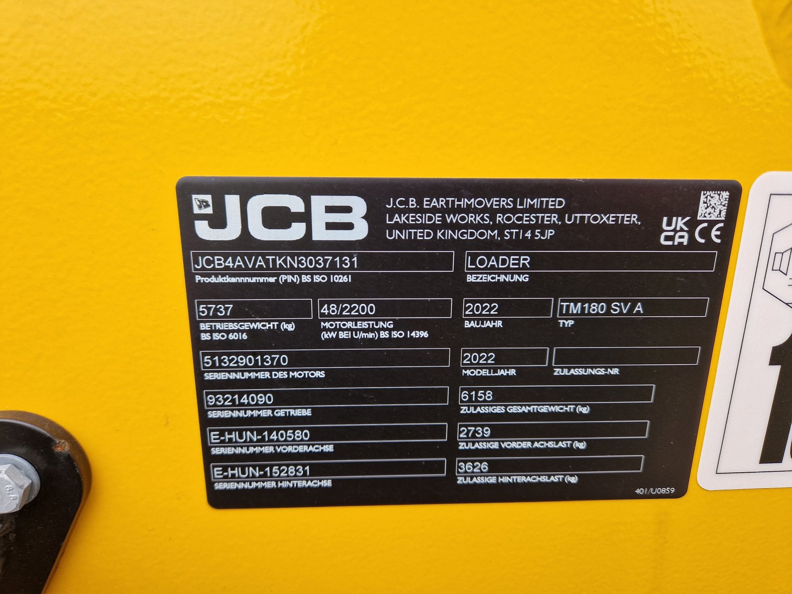 Teleradlader typu JCB JCB TM 180 Bj 2022 140 Std Neuwertig Klima Teleskoplader Radlader, Gebrauchtmaschine v Palling (Obrázek 14)