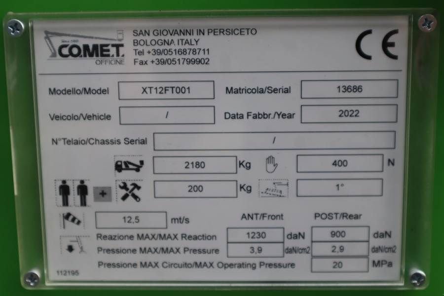 Teleskoparbeitsbühne a típus Comet Leopard 18 CE Declaration, Valid inspection, *Guar, Gebrauchtmaschine ekkor: Groenlo (Kép 8)