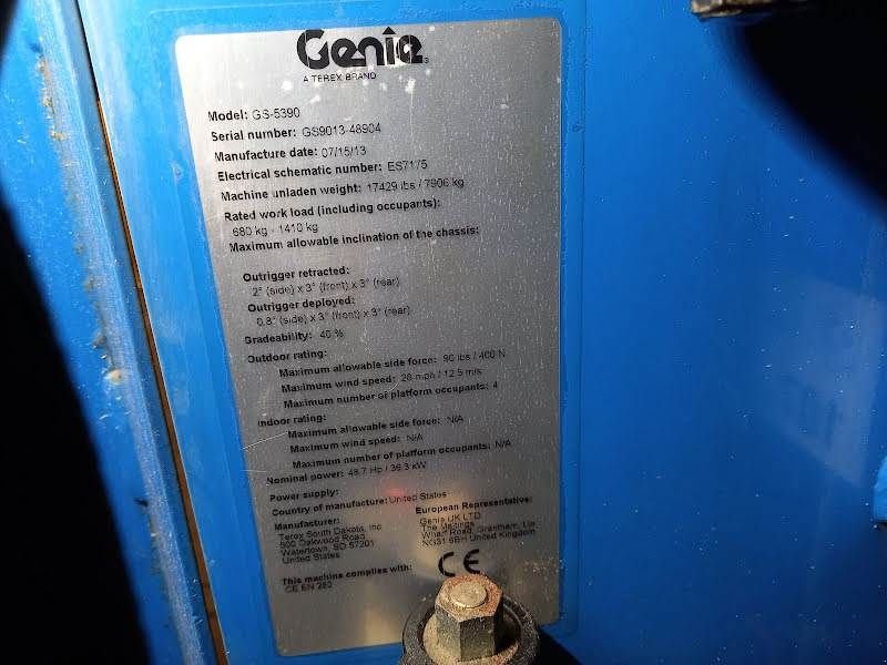 Teleskoparbeitsbühne des Typs Genie GS-5390 RT, Gebrauchtmaschine in Waregem (Bild 8)