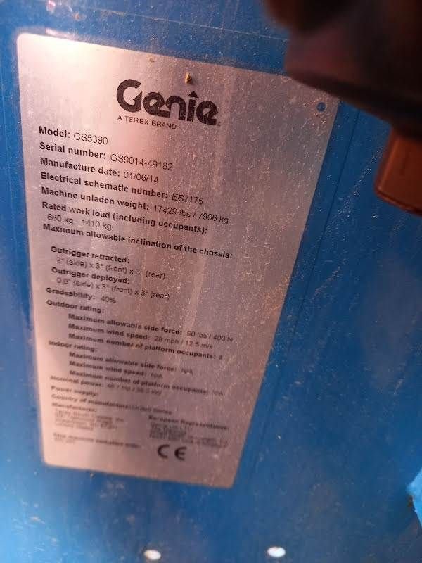 Teleskoparbeitsbühne za tip Genie GS-5390 RT, Gebrauchtmaschine u Waregem (Slika 10)