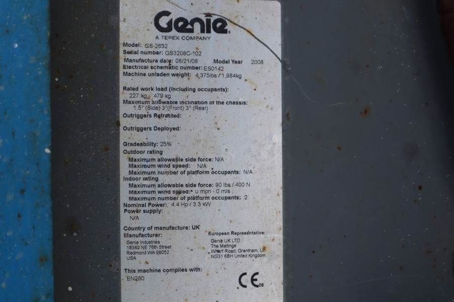 Teleskoparbeitsbühne des Typs Genie GS2632 Electric, Working Height 10m, 227kg Capacit, Gebrauchtmaschine in Groenlo (Bild 8)