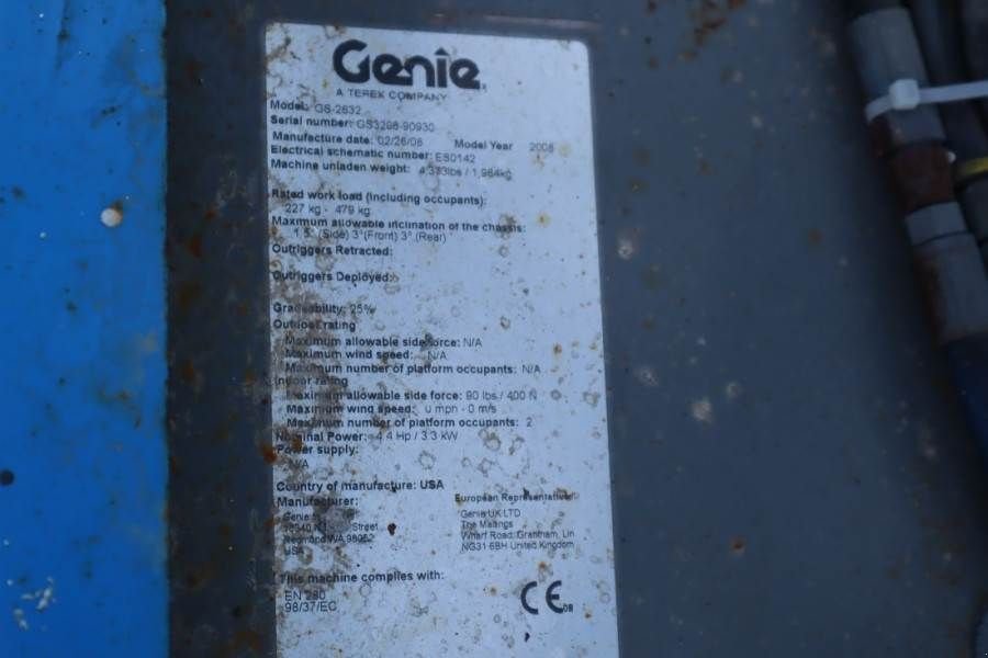 Teleskoparbeitsbühne tipa Genie GS2632 Electric, Working Height 10m, 227kg Capacit, Gebrauchtmaschine u Groenlo (Slika 8)