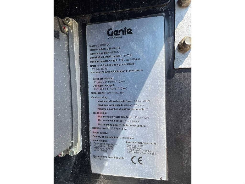 Teleskoparbeitsbühne del tipo Genie GS4069DC, Gebrauchtmaschine en Antwerpen (Imagen 4)