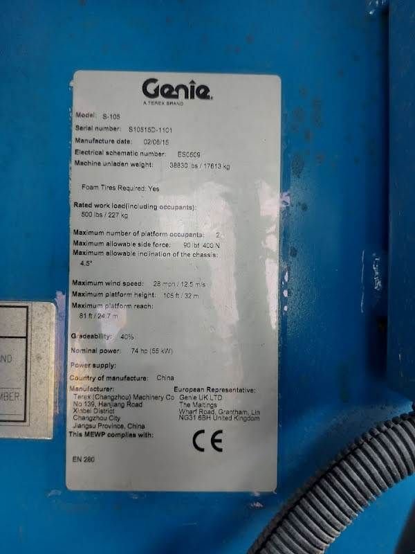 Teleskoparbeitsbühne typu Genie S-105, Gebrauchtmaschine w Waregem (Zdjęcie 9)