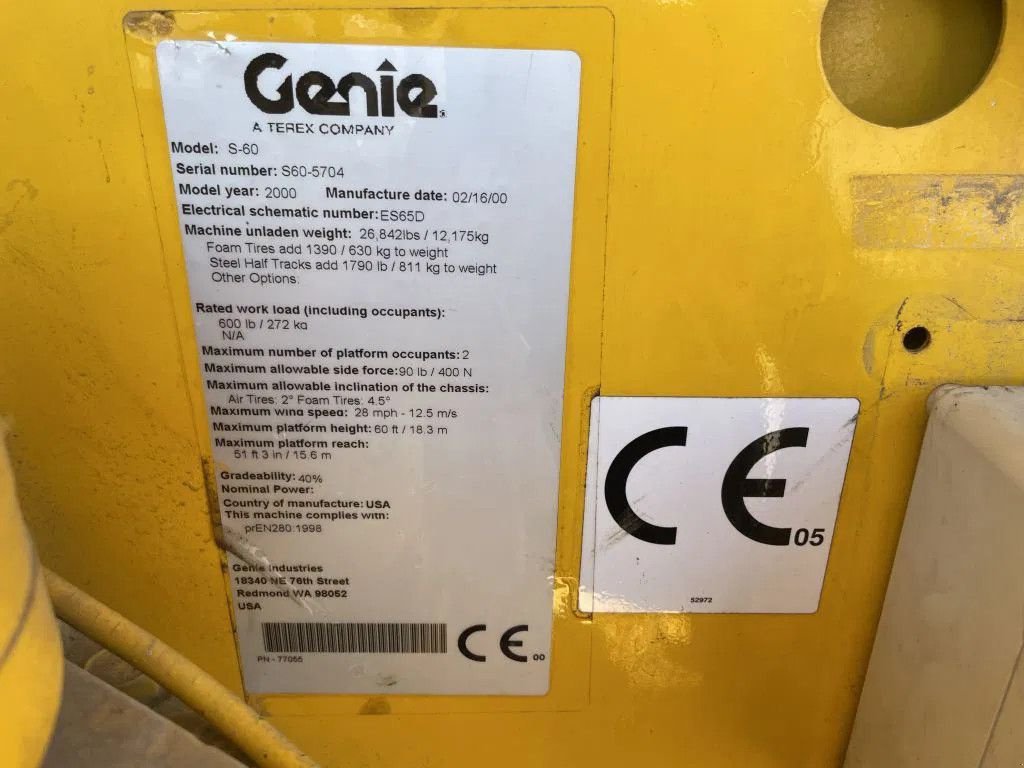 Teleskoparbeitsbühne tip Genie S-60 Deutz Diesel 4 x 4 Telescoophoogwerker 17.6 meter werkhoogt, Gebrauchtmaschine in VEEN (Poză 4)