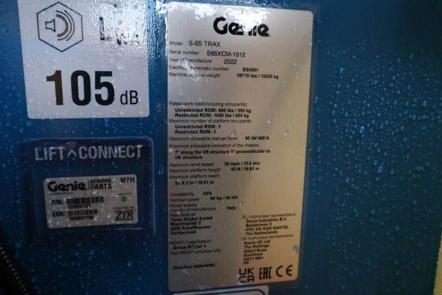 Teleskoparbeitsbühne Türe ait Genie S65XC Trax Valid inspection, *Guarantee! Diesel, 4, Gebrauchtmaschine içinde Groenlo (resim 7)