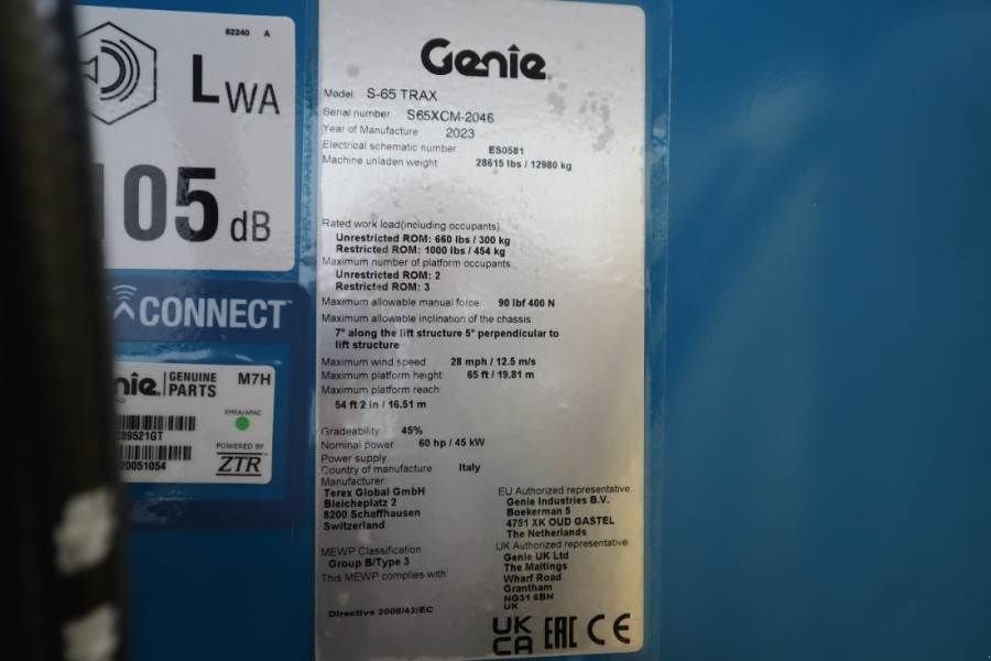 Teleskoparbeitsbühne des Typs Genie S65XC Trax Valid inspection, *Guarantee! Diesel, 4, Gebrauchtmaschine in Groenlo (Bild 7)