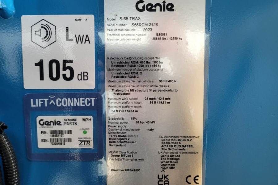 Teleskoparbeitsbühne от тип Genie S65XC Trax Valid inspection, *Guarantee! Diesel, 4, Gebrauchtmaschine в Groenlo (Снимка 8)