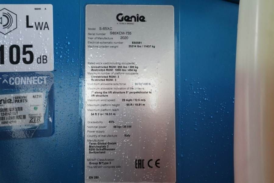 Teleskoparbeitsbühne del tipo Genie S65XC Valid inspection, *Guarantee! Diesel, 4x4 Dr, Gebrauchtmaschine en Groenlo (Imagen 7)