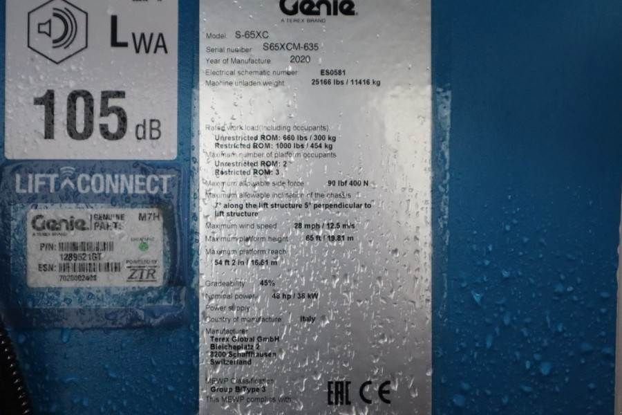 Teleskoparbeitsbühne Türe ait Genie S65XC Valid inspection, *Guarantee! Diesel, 4x4 Dr, Gebrauchtmaschine içinde Groenlo (resim 7)